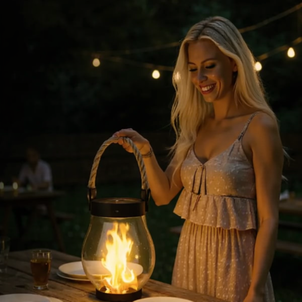Nordlicht lanterne solaire LED moderne résistante aux intempéries noire jardin