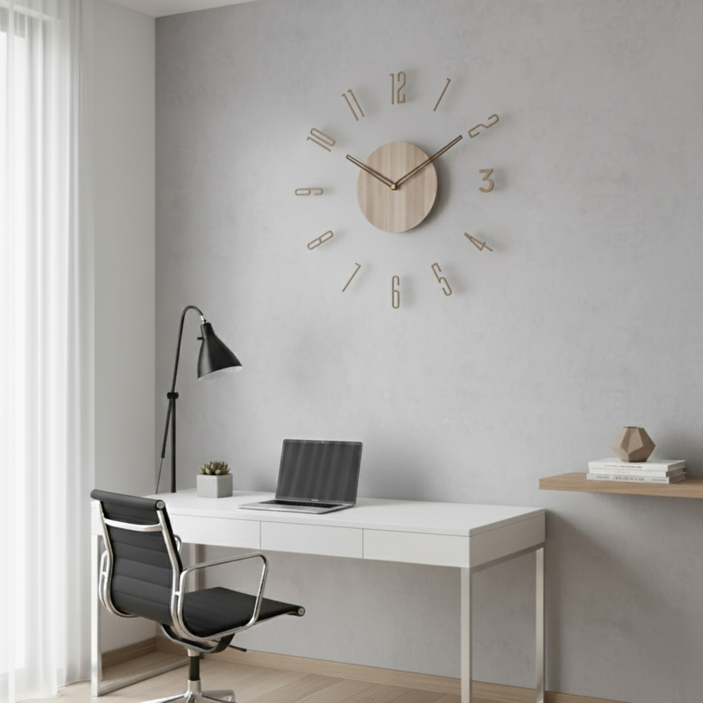 Horloge Murale Design | Silencieuse, Acrylique et Bois Naturel 3