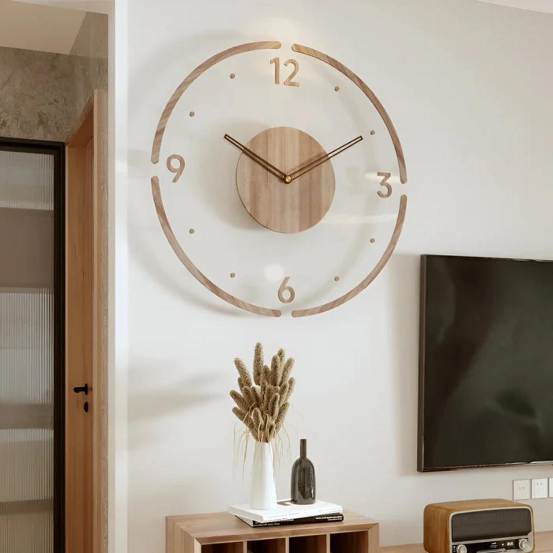 Horloge Murale Design | Silencieuse, Acrylique et Bois Naturel 5