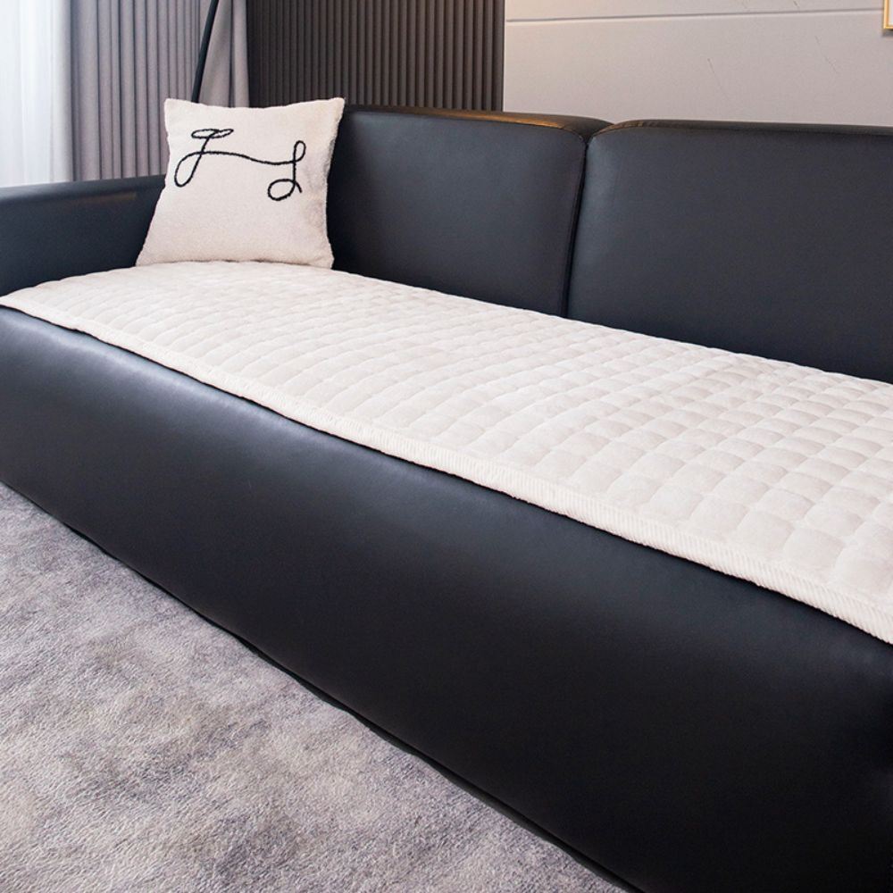 Housse de canapé | Matelassée, Texture en Peluche Douce 3
