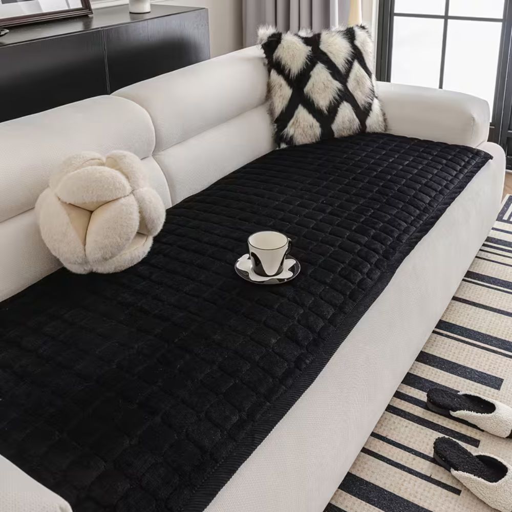 Housse de canapé | Matelassée, Texture en Peluche Douce 8