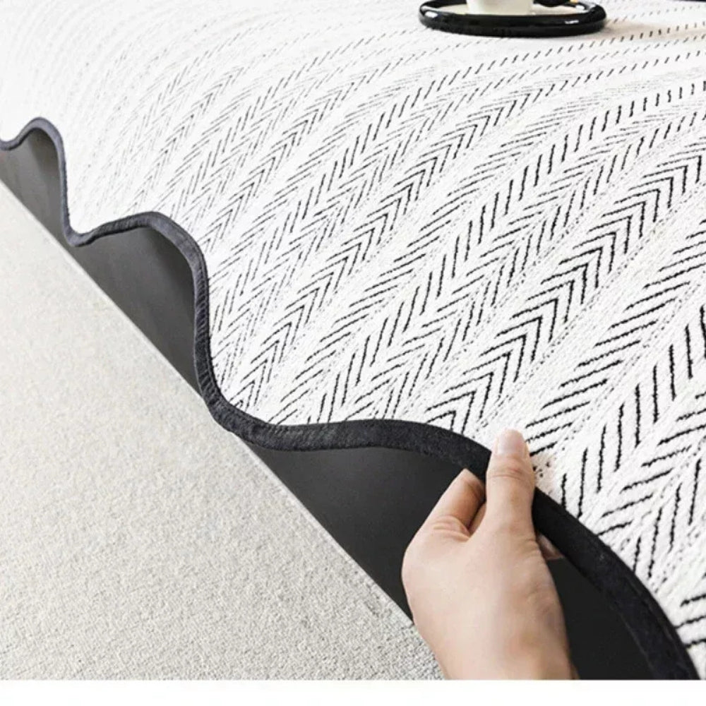 Housse de canapé | Motif chevrons, Bord festonné 7