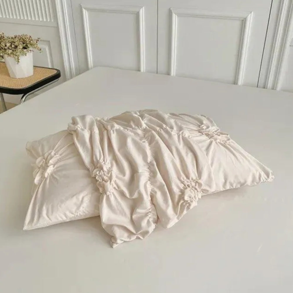 Housse de couette 220x240 | Motif floral, Volants plissés 5
