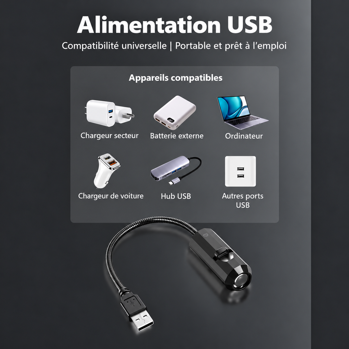 LED-Projektionslampe Weihnachten Kunststoff Bunt – 6 Motive, USB-Betrieb, Tischdeko