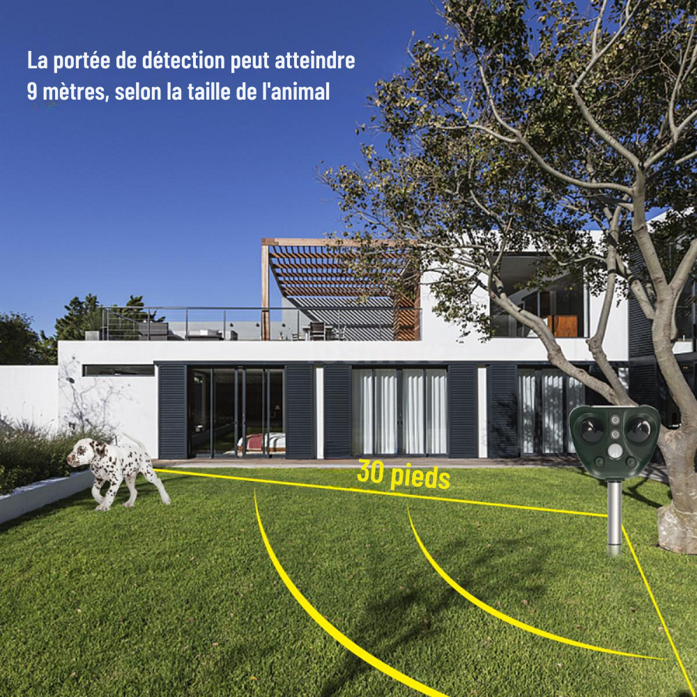 Répulsif à Oiseaux Ultrasonique | Dispositif Solaire avec Capteur de Mouvement pour Jardin