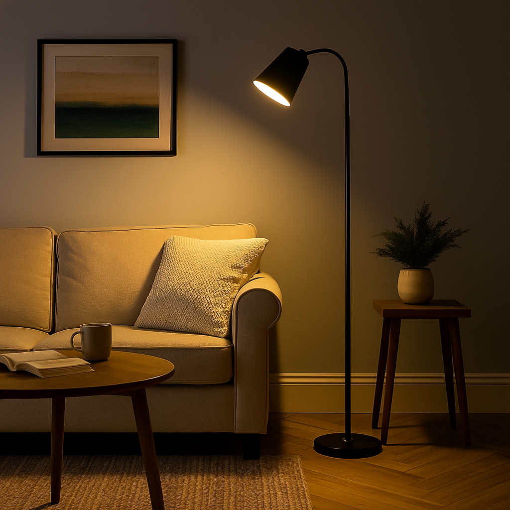 Lampadaire | Luminaire minimaliste en bois et métal 0