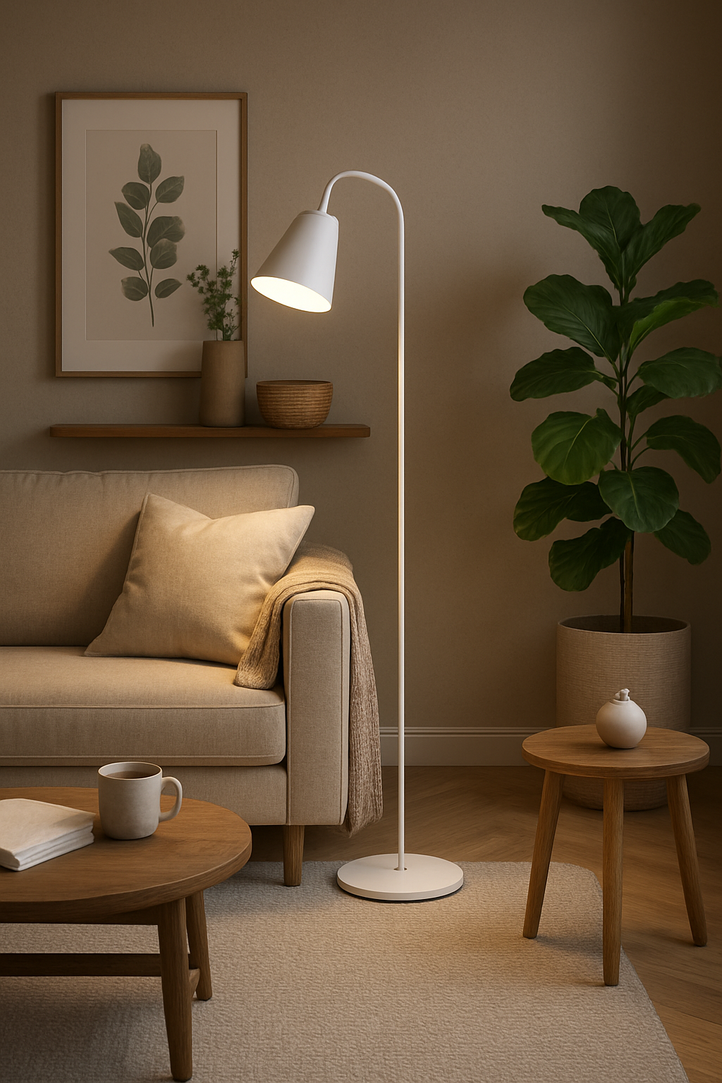 Lampadaire | Luminaire minimaliste en bois et métal 4