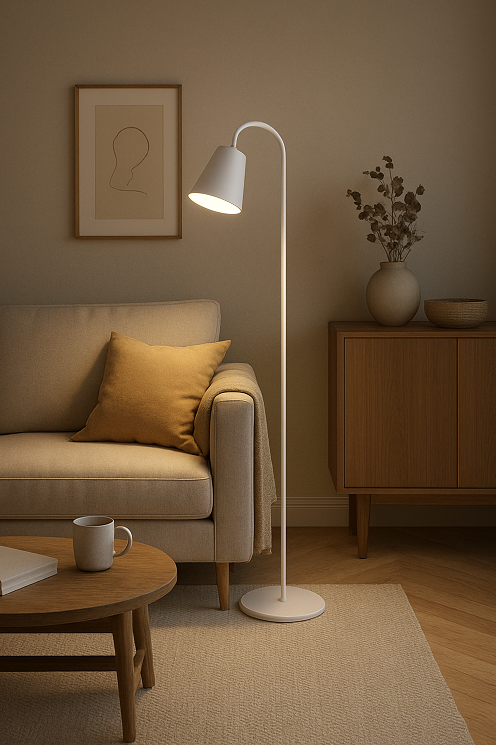 Lampadaire | Luminaire minimaliste en bois et métal 5