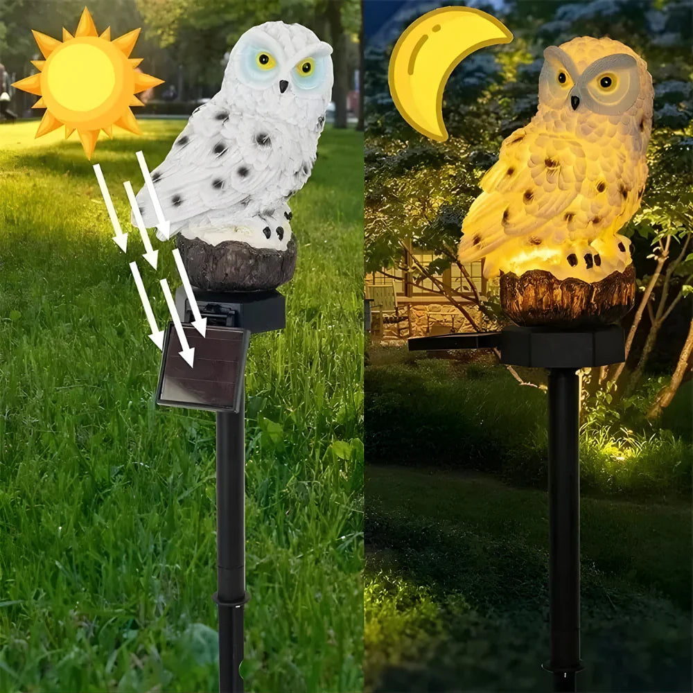 Lampe Solaire Jardin | Design Hibou Réaliste, Résistance aux Intempéries 2