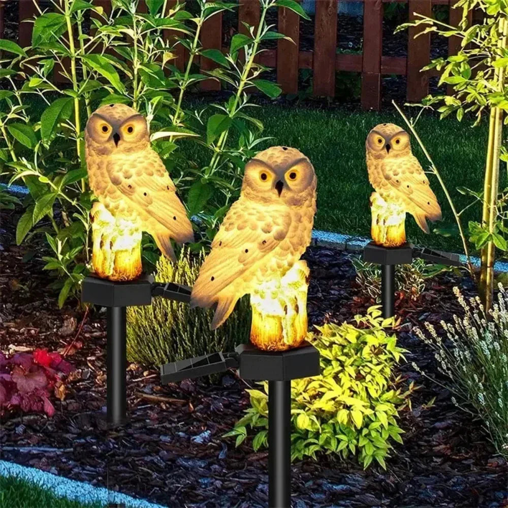 Lampe Solaire Jardin | Design Hibou Réaliste, Résistance aux Intempéries 3
