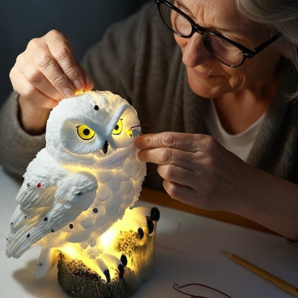 Lampe Solaire Jardin | Design Hibou Réaliste, Résistance aux Intempéries 7