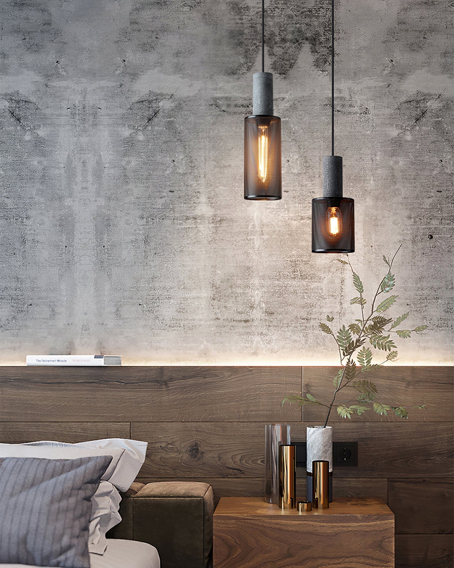 Lampe Suspendue | Aspect Béton, Montage Plafond 3
