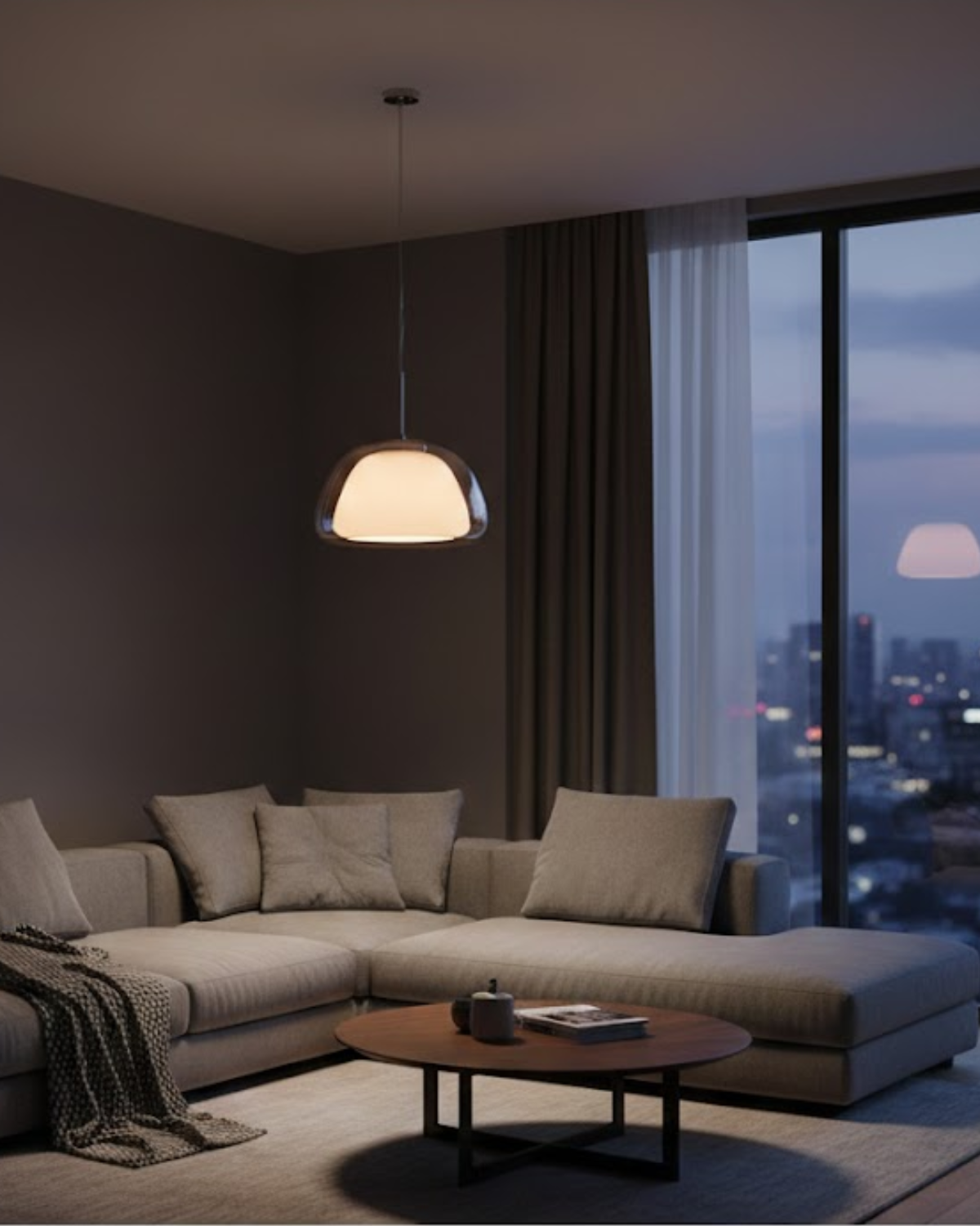 Lampe Suspendue | Forme Dôme, Verre Dépoli Translucide 6