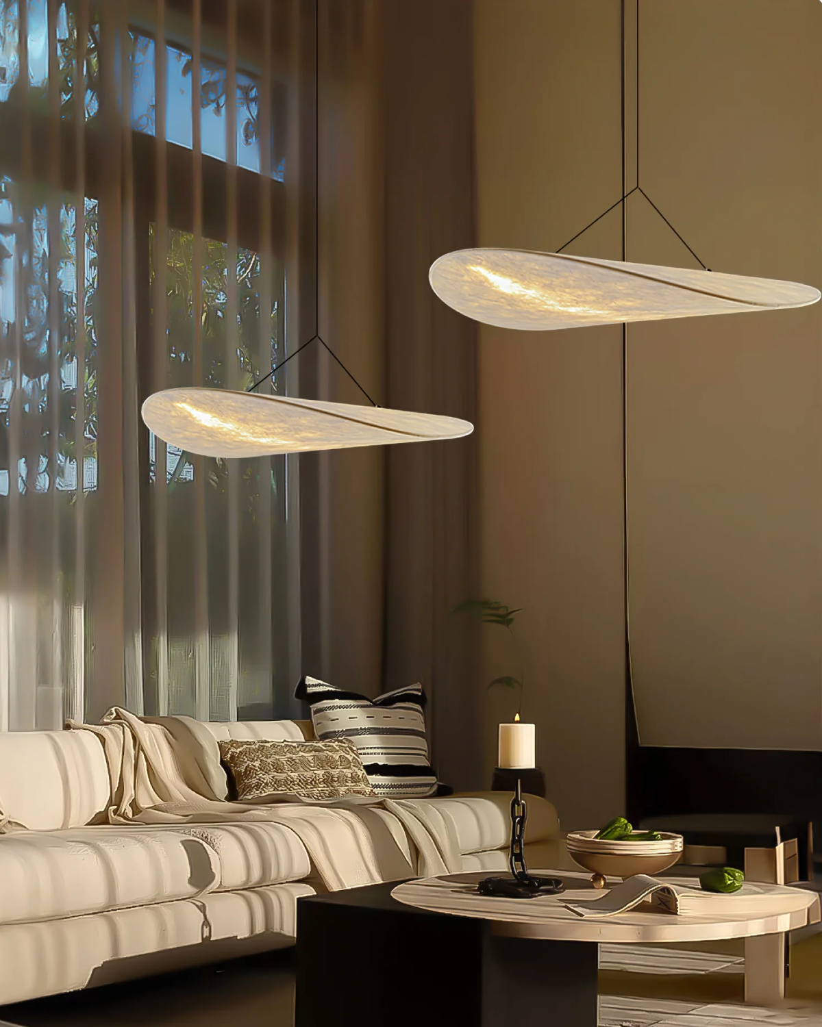 Lampe Suspendue | Forme En Bande, Éclairage Blanc Chaud 1