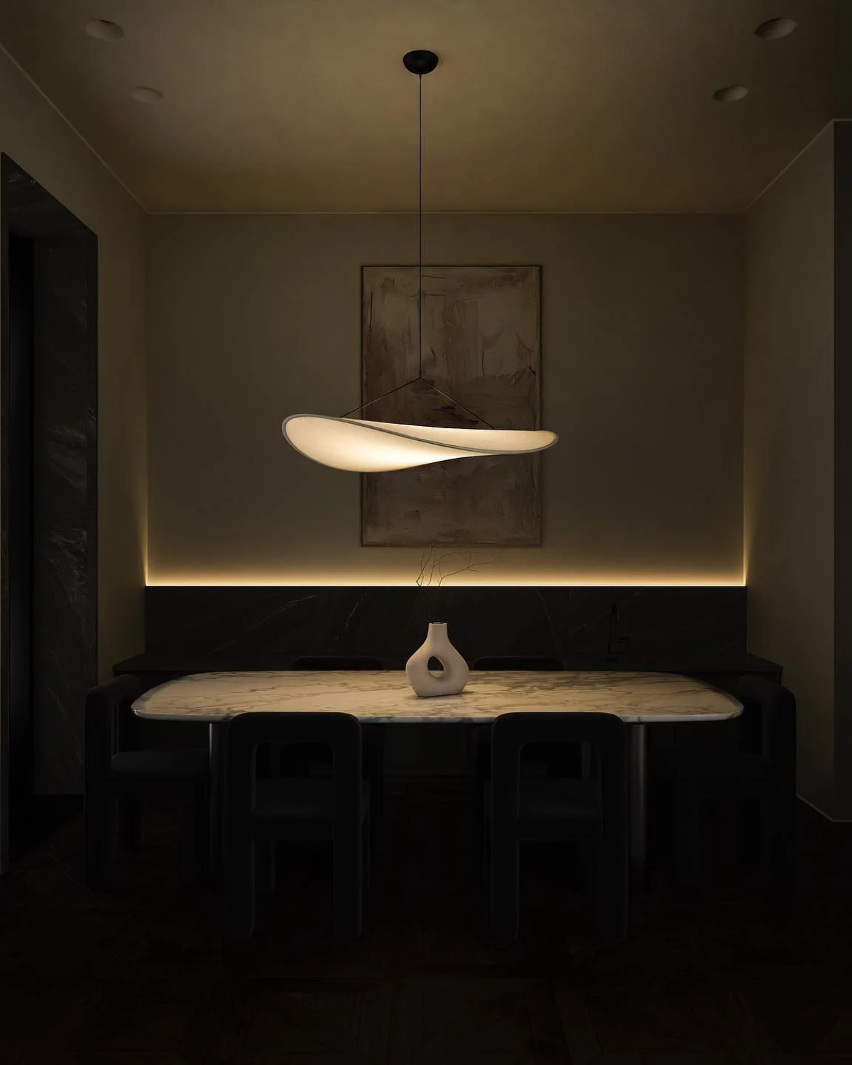 Lampe Suspendue | Forme En Bande, Éclairage Blanc Chaud 4