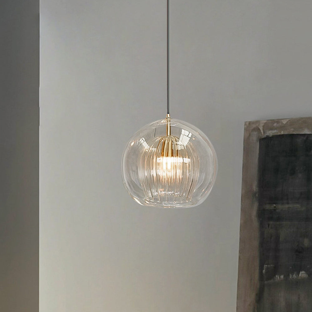 Lampe Suspendue | Globe En Verre Transparent, Ambre 0
