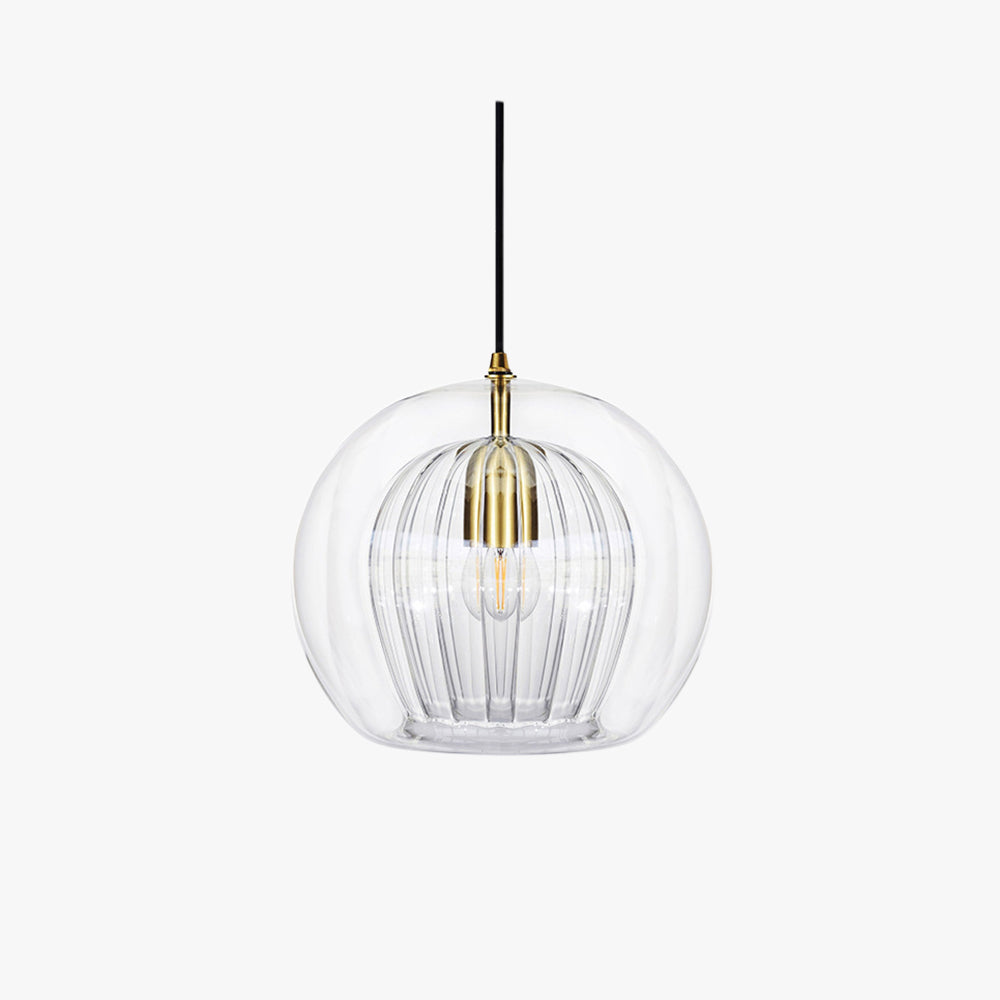 Lampe Suspendue | Globe En Verre Transparent, Ambre 1