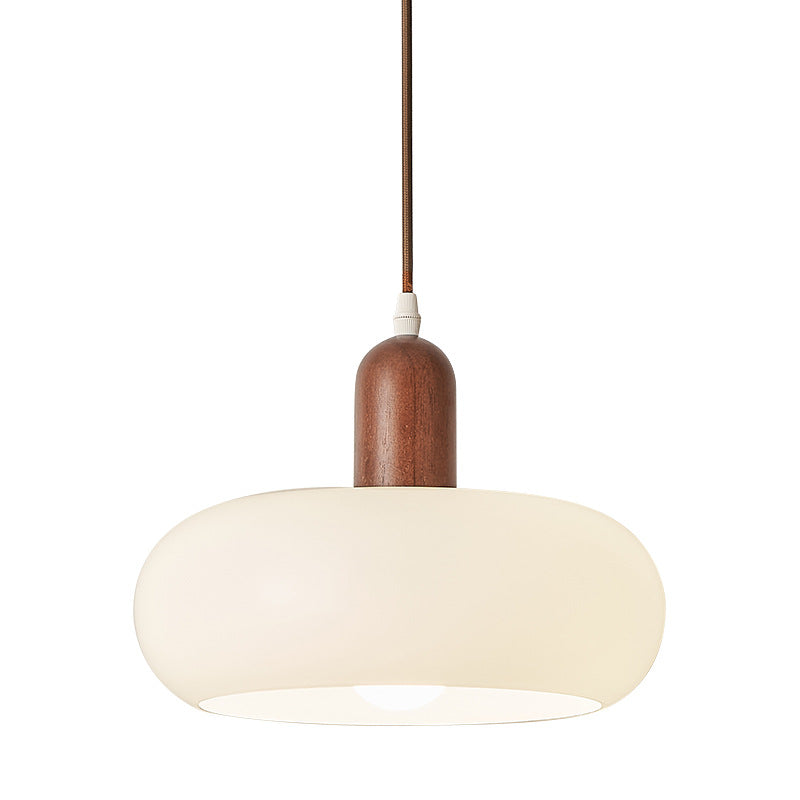 Lampe à suspension | Abat-jour Crème, Accent Bois Naturel 3