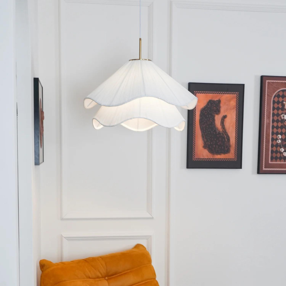 Lampe à suspension | Abat-jour en tissu, Hauteur réglable 6