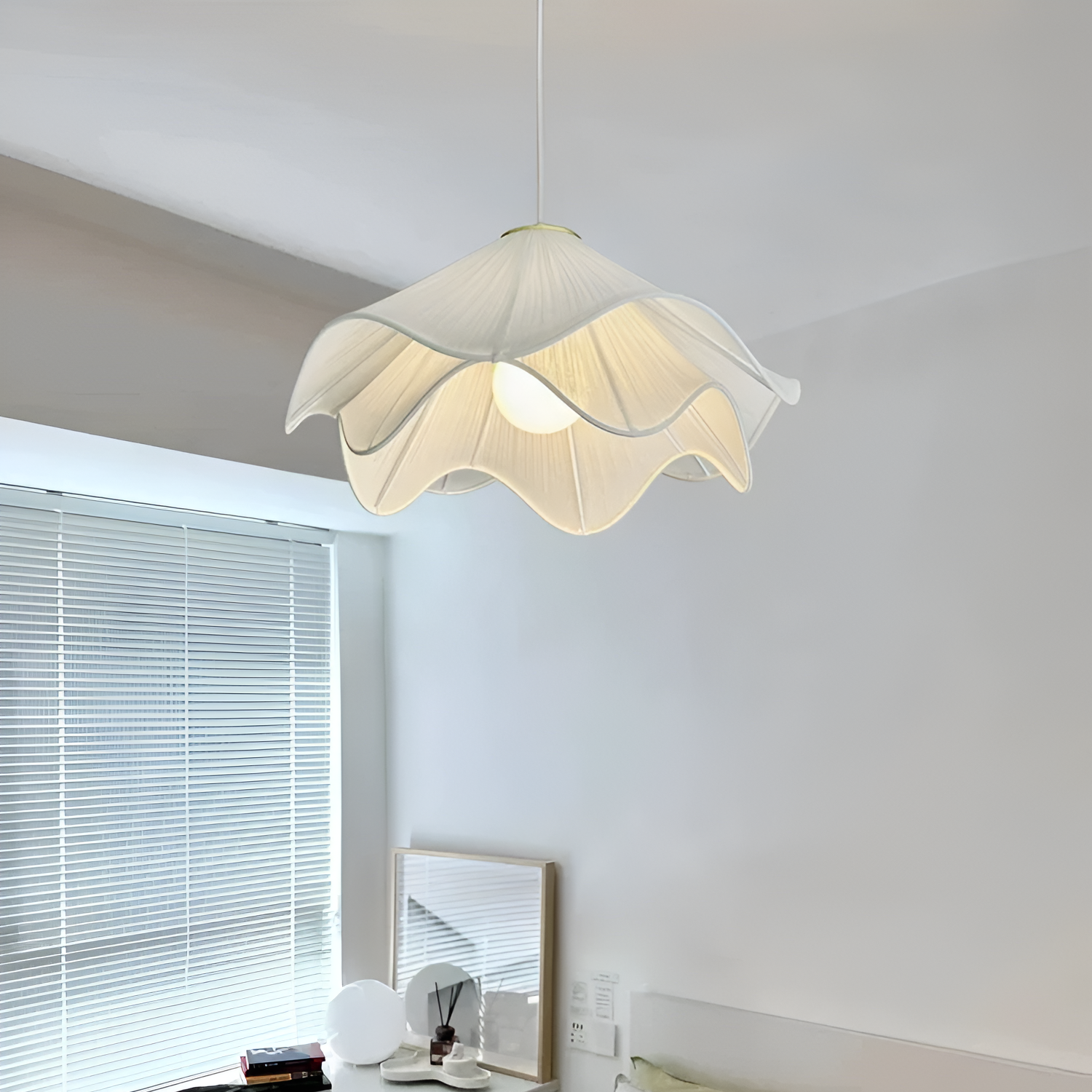 Lampe à suspension | Abat-jour en tissu, Hauteur réglable 8