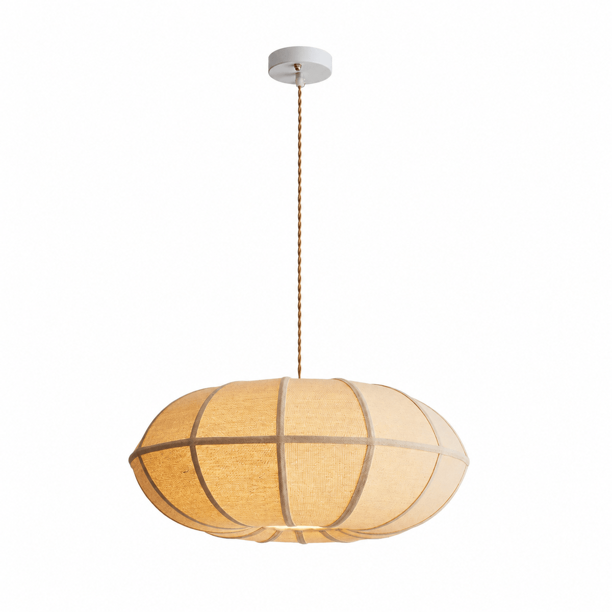 Lampe à suspension | Abat-jour en tissu côtelé, Design suspendu 0