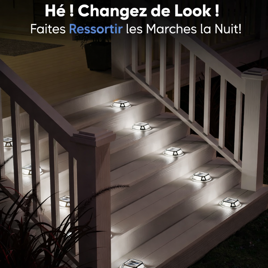 Lampe solaire LED extérieur étanche éclairage automatique balisage allée jardin terrasse IP65
