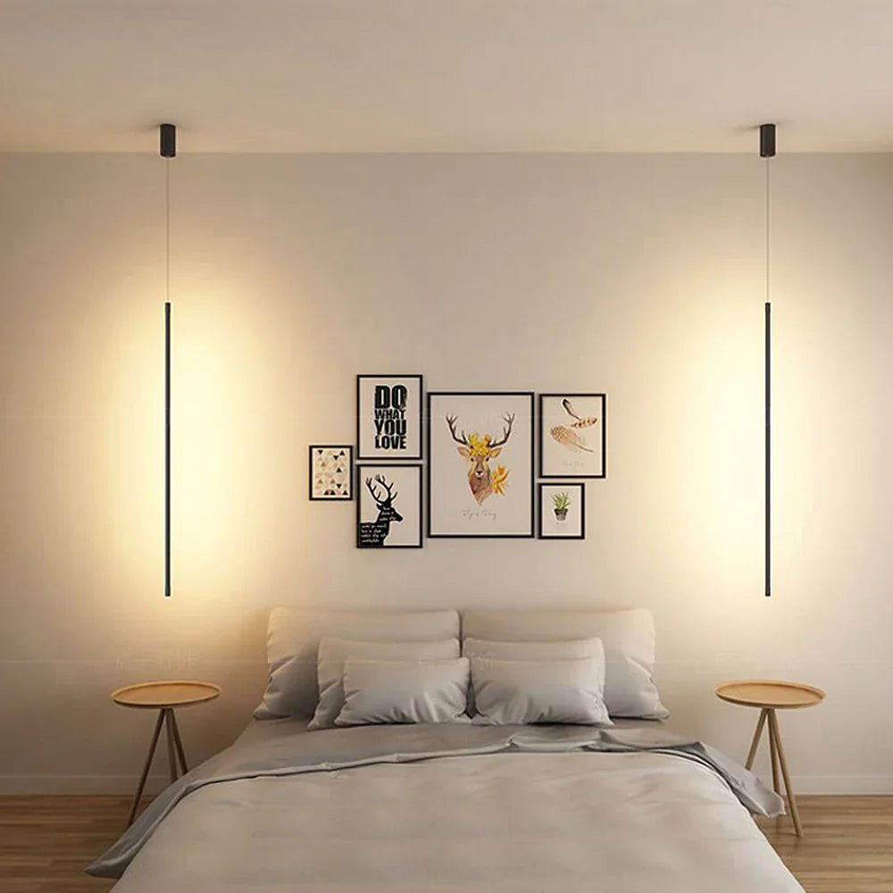 Lampe suspension LED | Tube fin, Structure en aluminium 0