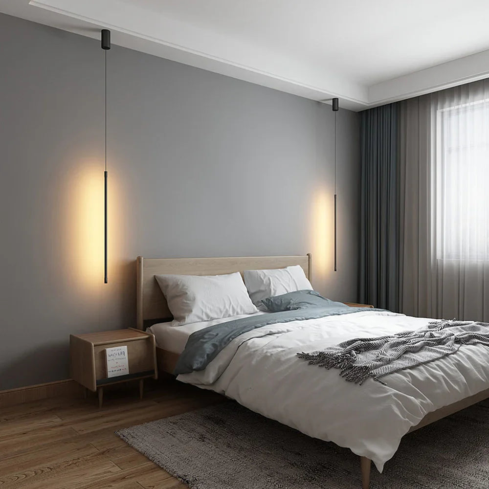 Lampe suspension LED | Tube fin, Structure en aluminium 9