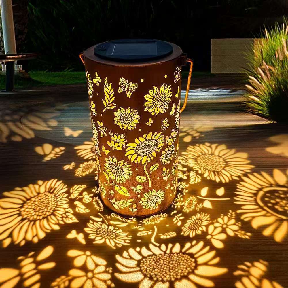 Lanterne Solaire Extérieur | Découpes Florales, Métallique 4