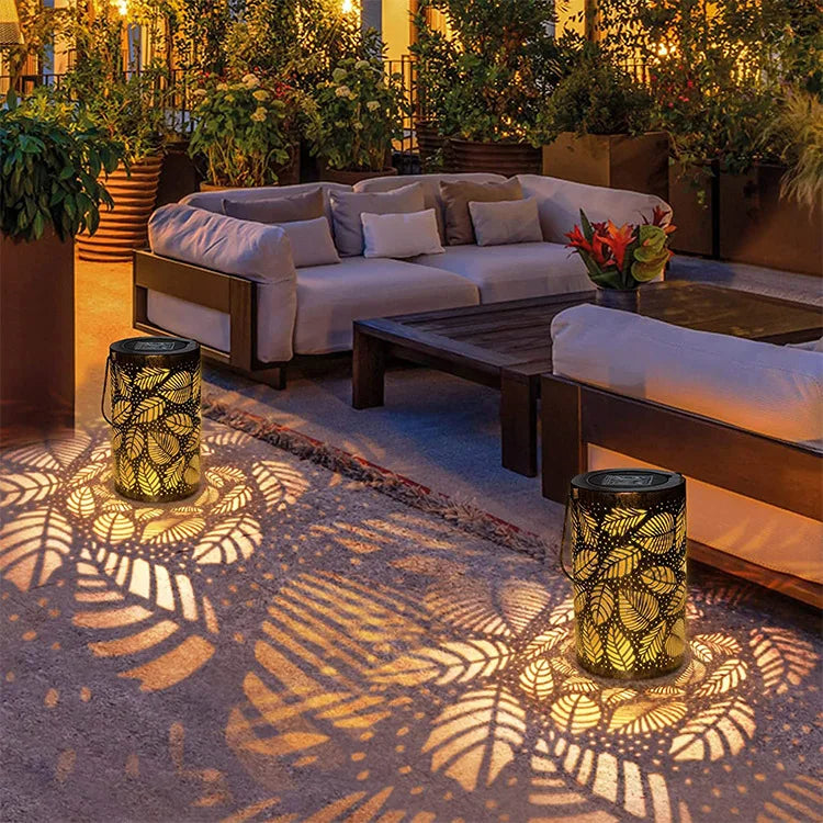 Lampe solaire LED décorative extérieur blanc chaud autonome étanche jardin terrasse design moderne