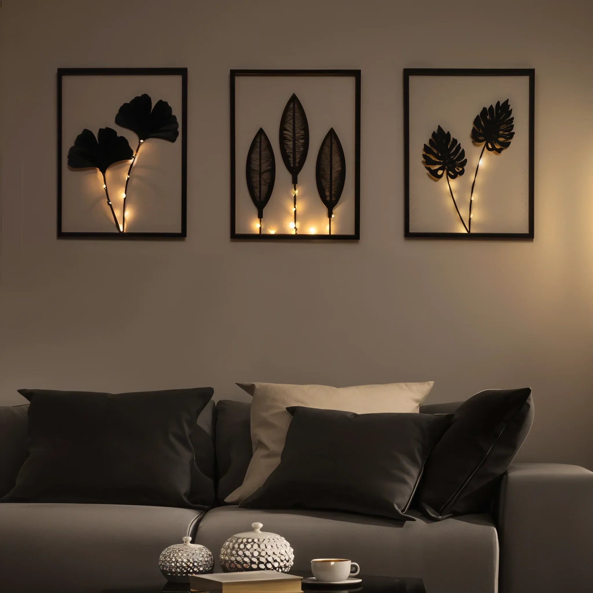 Lumen Leaf Lampe à cadre LED avec changement de couleur pour intérieur