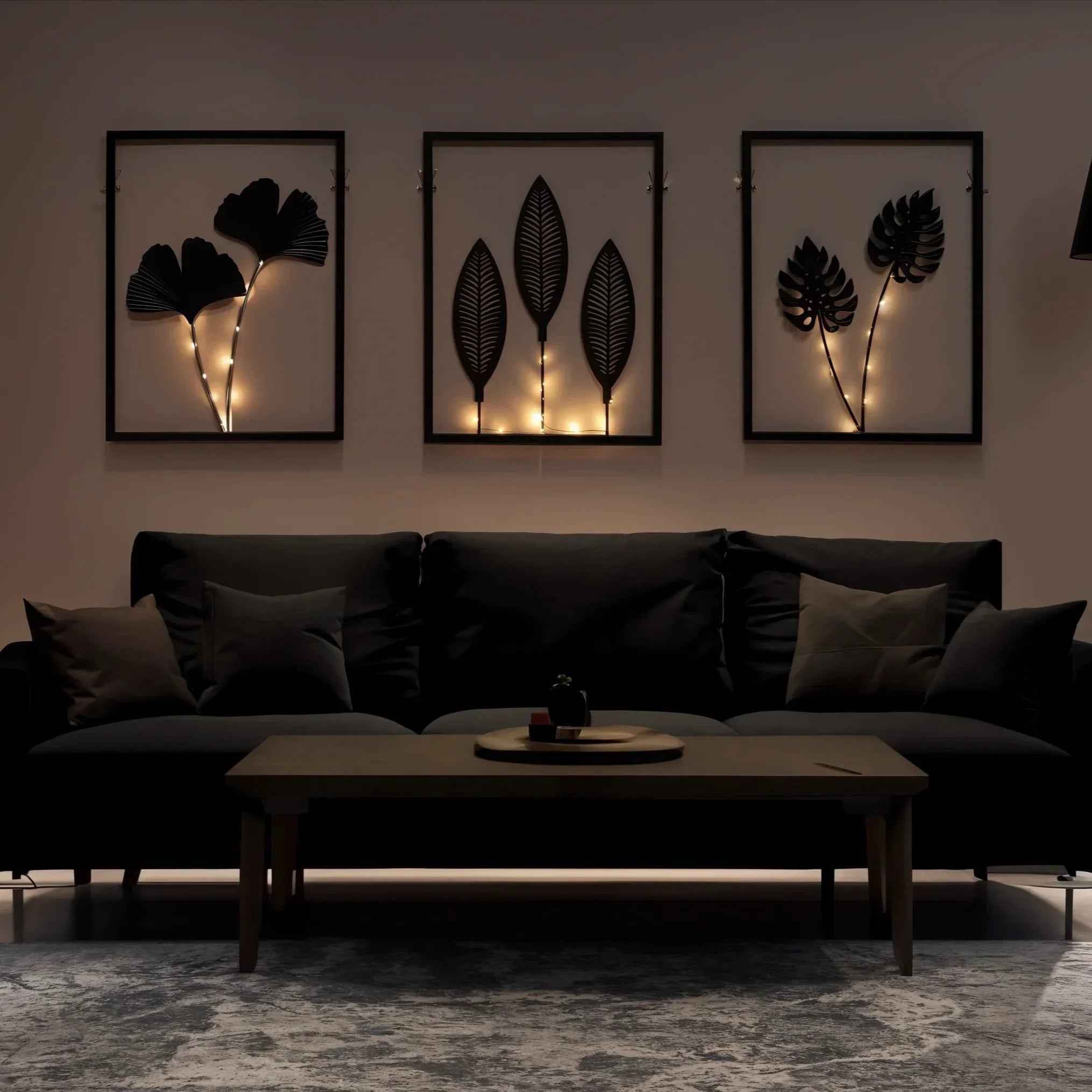 Lumen Leaf Lampe à cadre LED avec changement de couleur pour intérieur