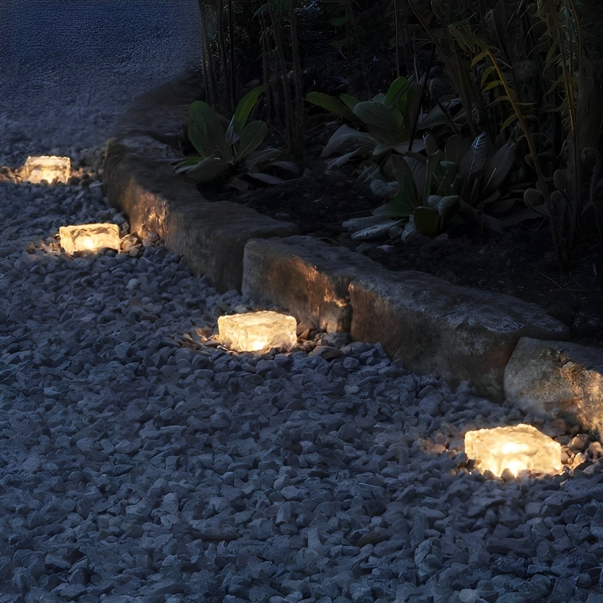 Lumière Solaire Extérieur | Design Carré en Verre Imitation Cristal 3