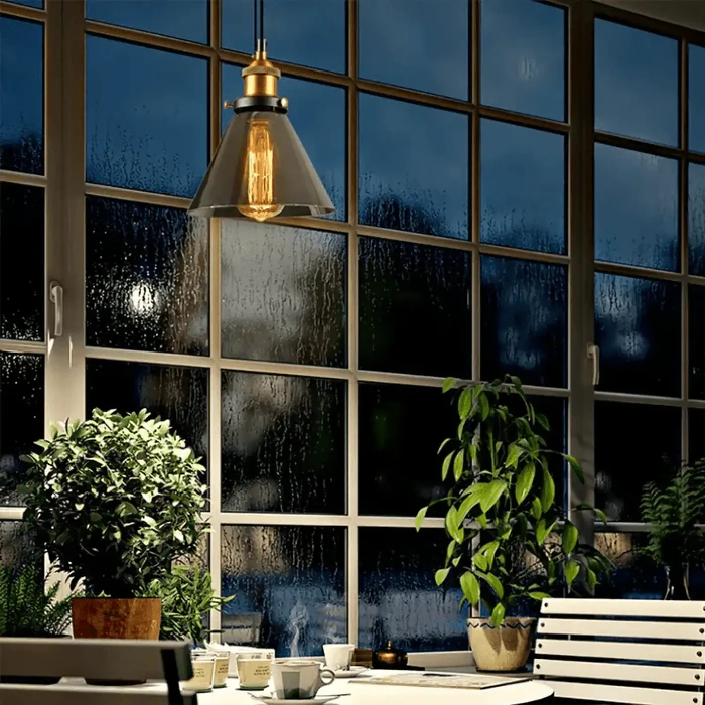 Luminaire Suspendu | Verre Fumé, Design Épuré 4