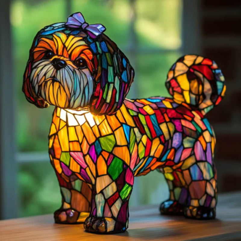Lampe Chien artistique style Princesse, LED décorative, jardin élégant