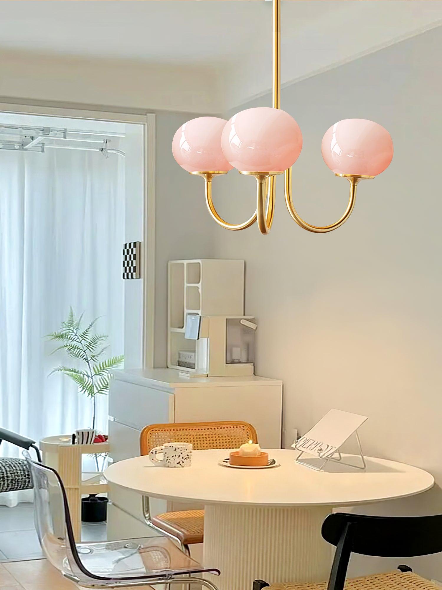 Lumora – Lustre Moderne en Verre Blanc, Salon, Design Doux
