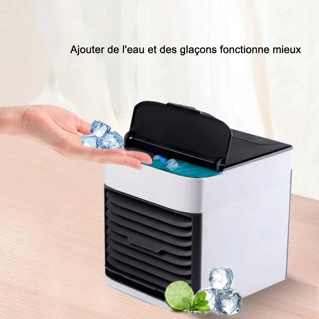 Mini climatiseur portable USB – Rafraîchisseur d’air silencieux pour maison et bureau