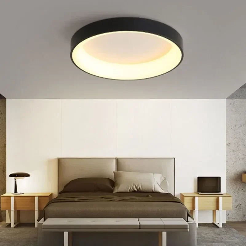 Luminara – Plafonnier LED Moderne Rond Finition Blanc Salon