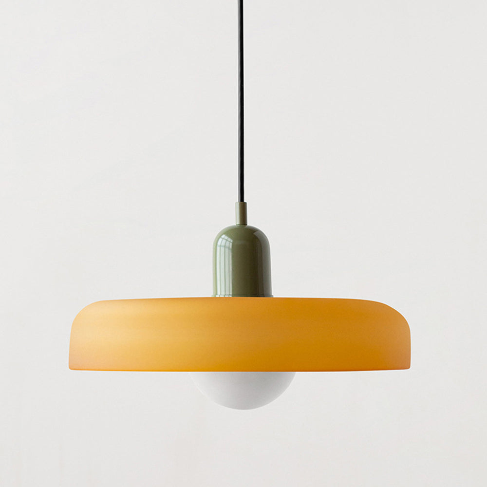 LuminoBau – Suspension Bauhaus en Verre Coloré, Design Moderne, Intérieur