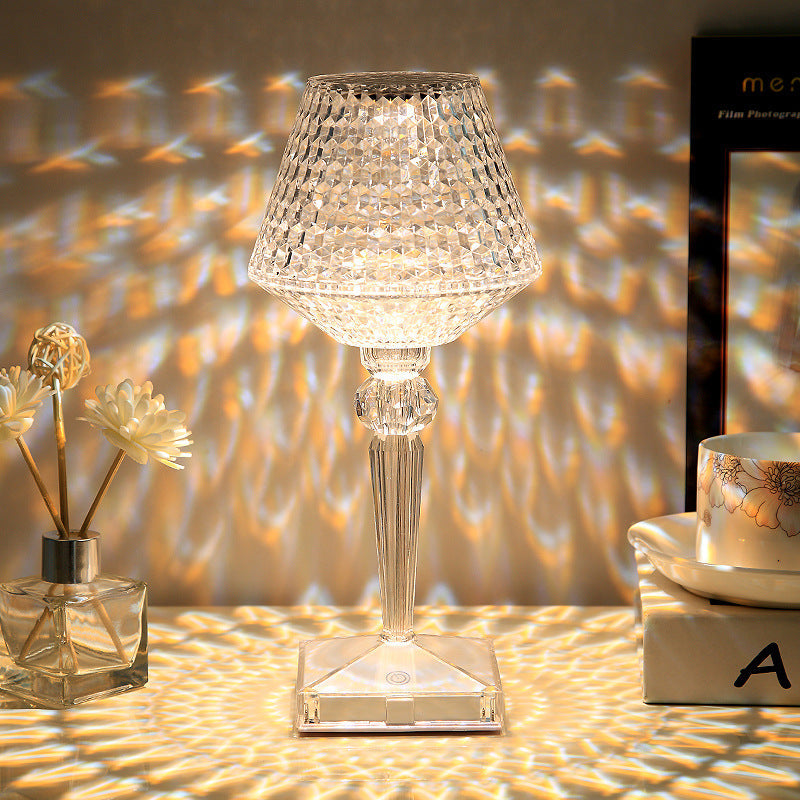 RadiantCrystal – Lampe de table LED en cristal avec trois niveaux de luminosité réglables