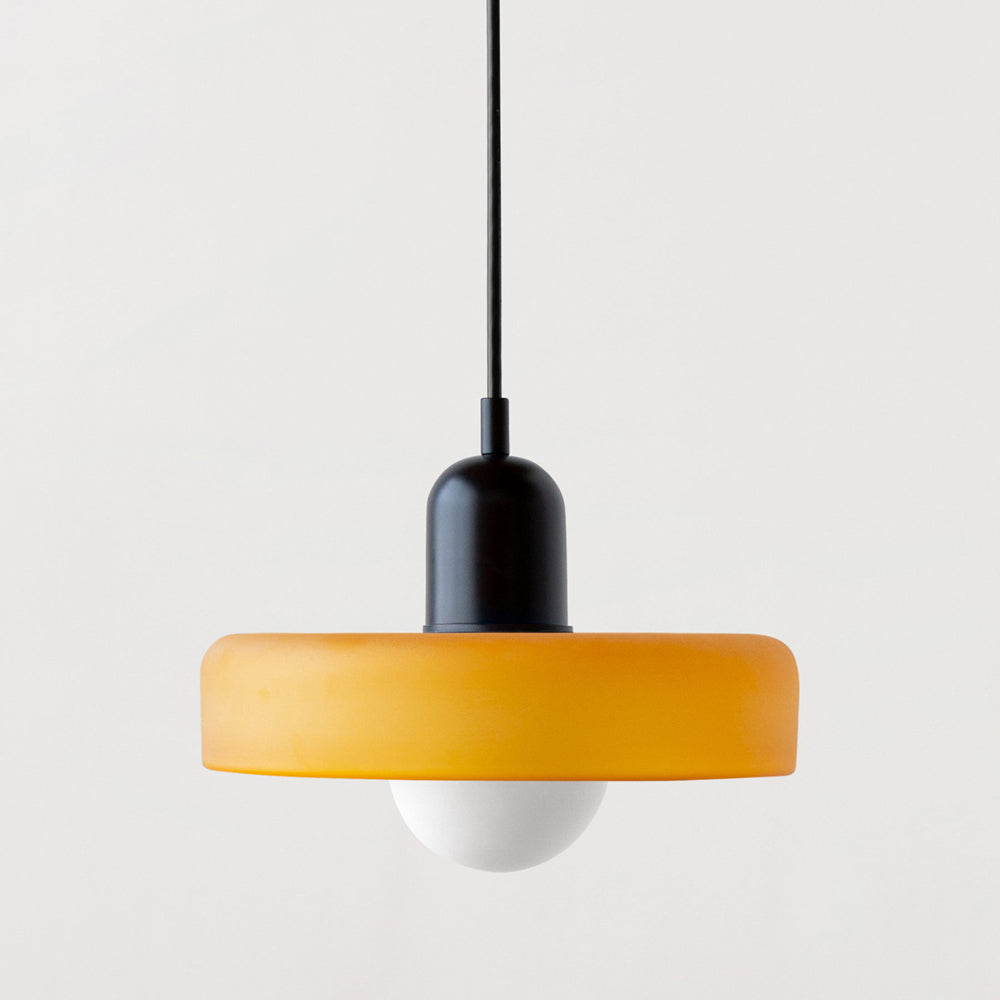 LuminoBau – Suspension Bauhaus en Verre Coloré, Design Moderne, Intérieur