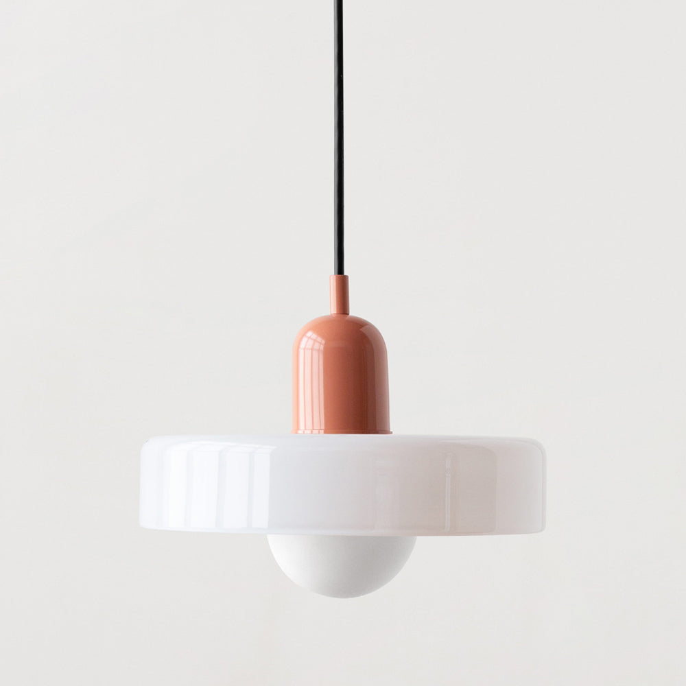 LuminoBau – Suspension Bauhaus en Verre Coloré, Design Moderne, Intérieur