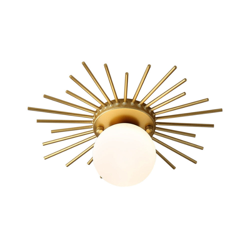 Luméora – Plafonnier Doré Verre Dépoli Moderne Salon