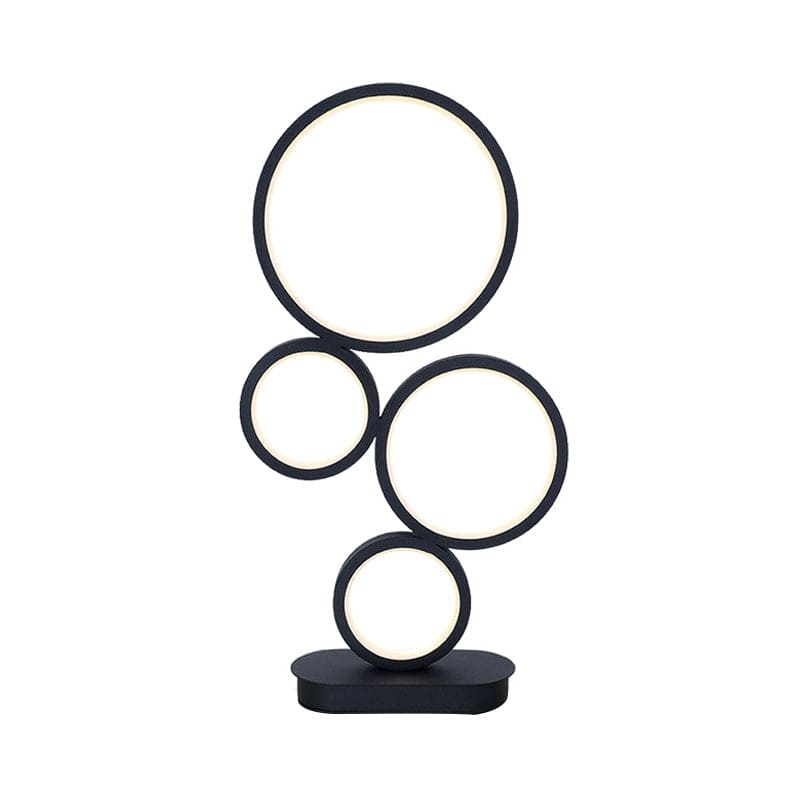 Luméora – Lampe de Table LED Dorée à Structure Superposée pour Salon