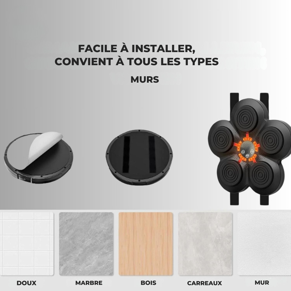 Machine de Boxe | Entraîneur de Frappe Interactif, Bluetooth, Fixation Muraleh