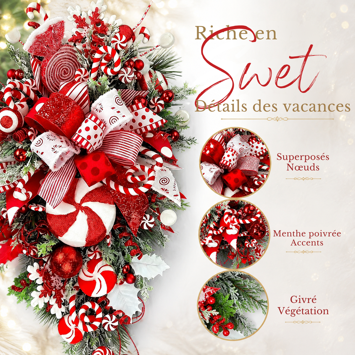 Ornements de Noël en Forme de Bonbons pour Sapin