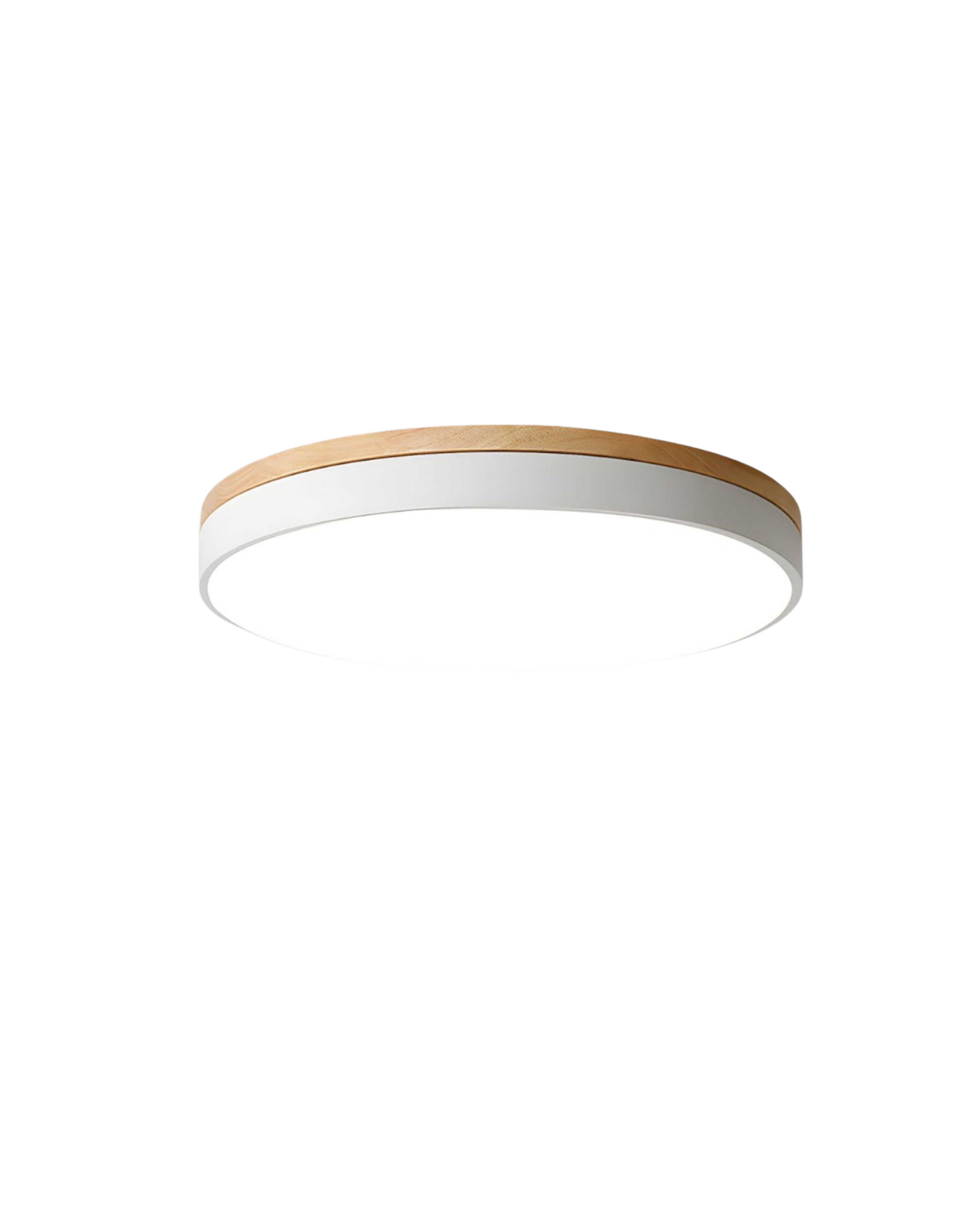 Plafonnier Design | Forme Ronde, Détail En Bois, Ruban Vert 0