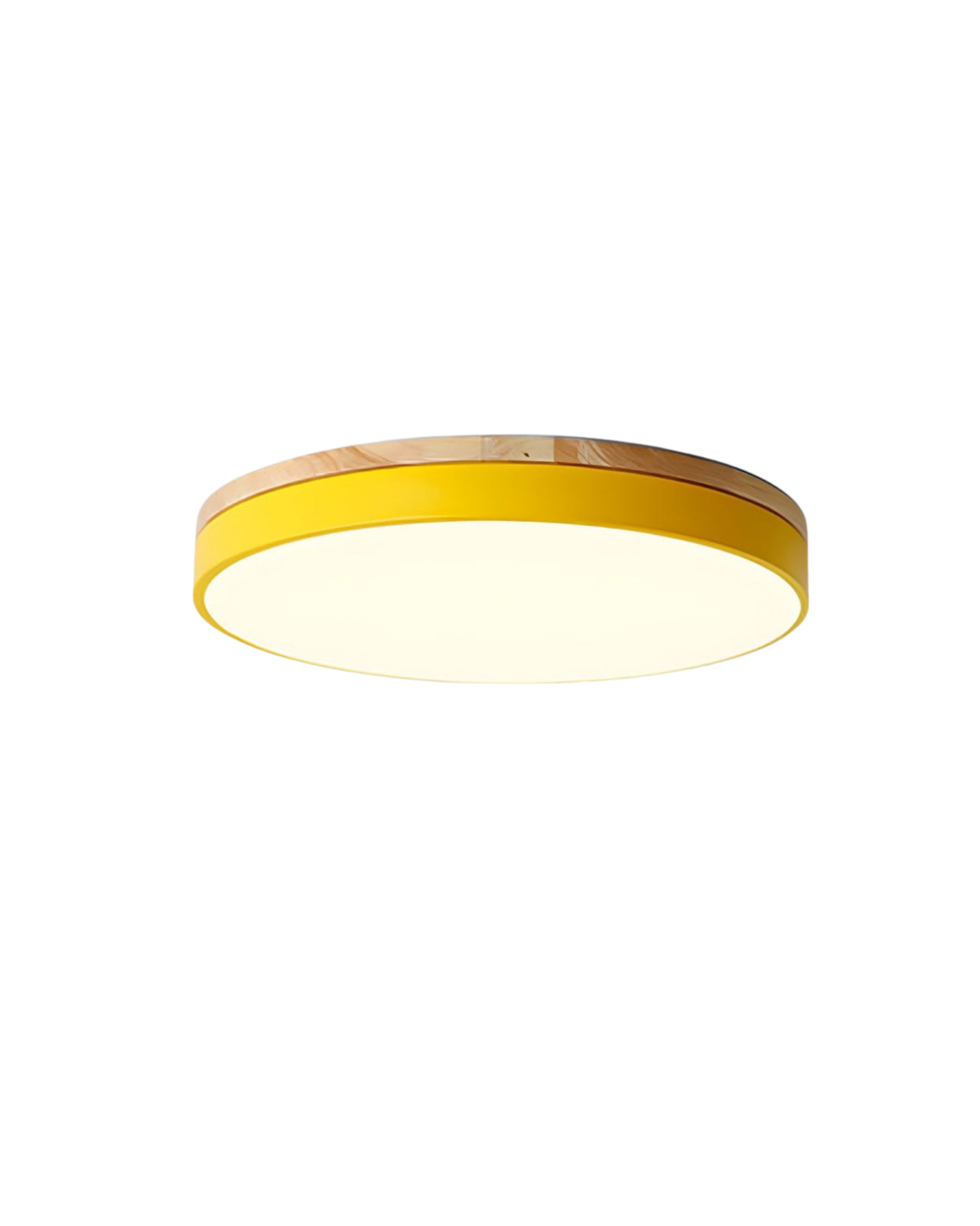 Plafonnier Design | Forme Ronde, Détail En Bois, Ruban Vert 9