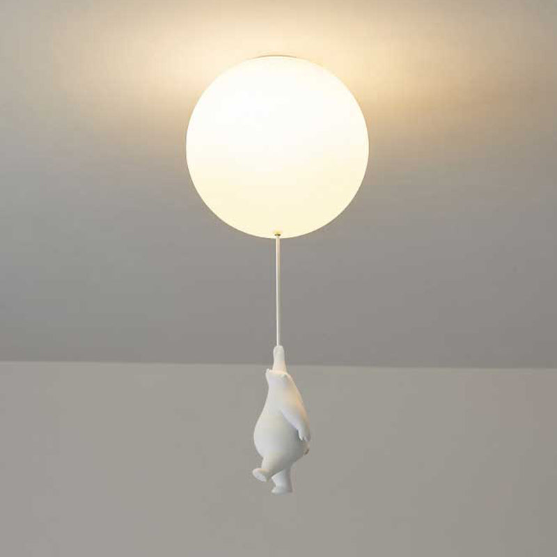 Plafonnier LED | Abat-jour Ours Blanc en Résine et Acrylique 0
