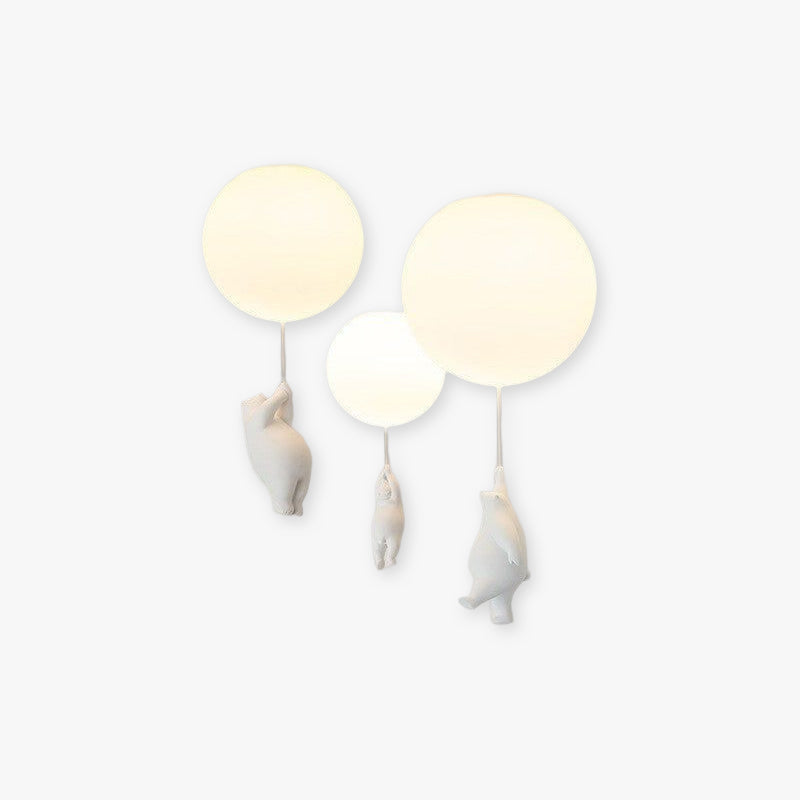 Plafonnier LED | Abat-jour Ours Blanc en Résine et Acrylique 1
